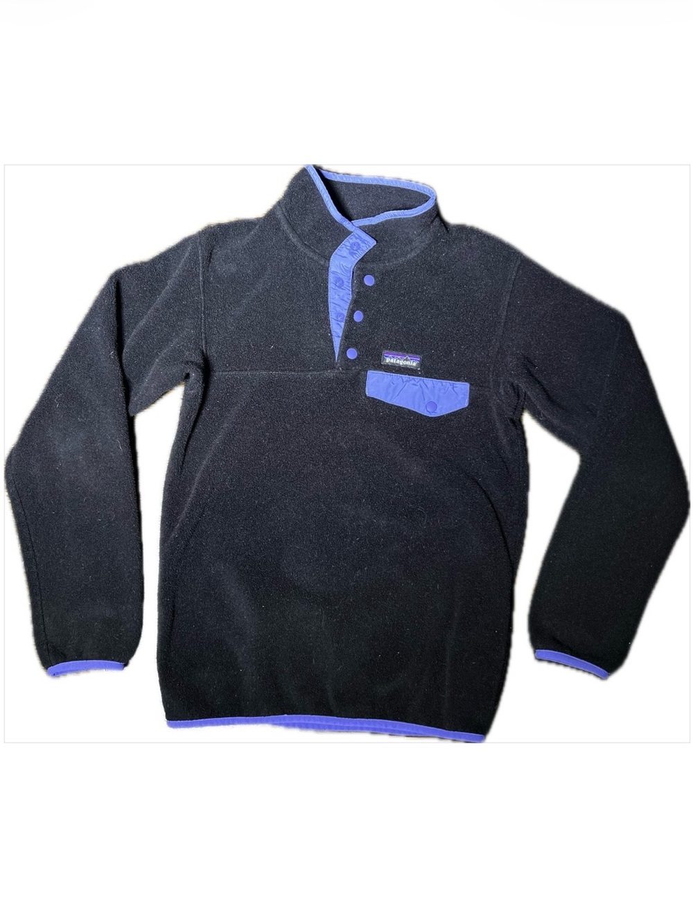 Patagonia Classic Black Lightweight Synchilla Snap-T Pullover Sweatshirt XXS
